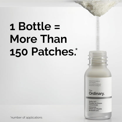 The Ordinary Sulfur 10% Powder-to-Cream Acne Spot Treatment Concentrate, Reduces Pimple Size and Zit Redness, 0.18 Oz (Pack of 2)