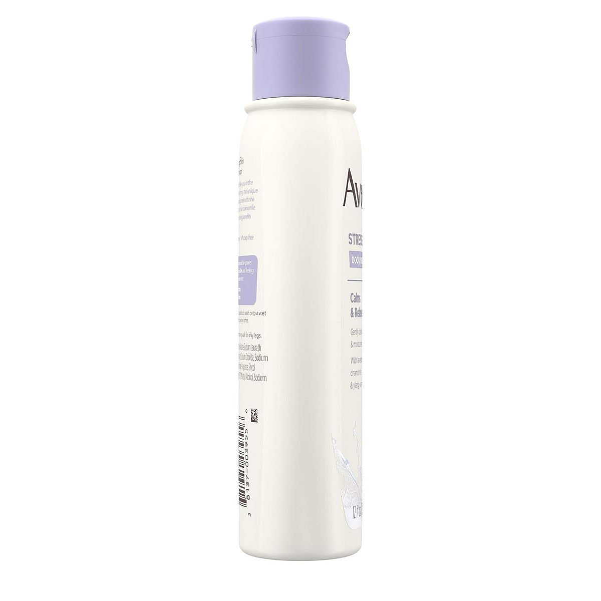Aveeno Stress Relief Body Wash with Soothing Oat, Lavender, Chamomile & Ylang-Ylang Essential Oils, Dye- & Soap-Free Calming Body Wash for Shower Gentle on Sensitive Skin, 12 fl. oz