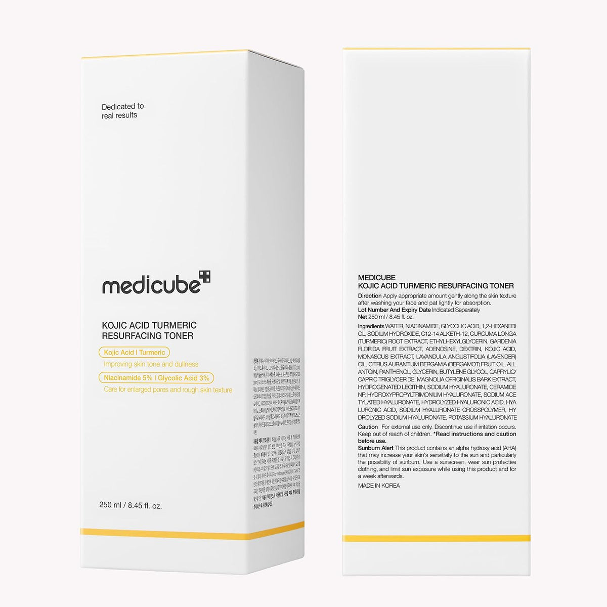 medicube Kojic Acid Turmeric Smoothing Toner for Face & Body | Lightweight Toner for Balancing Uneven Skin Tone & Texture | Niacinamide, Glycolic Acid for Clear Glass Skin | 8.45 fl.oz (Pack of 2)