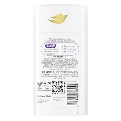 Dove VitaminCare+ Aluminum Free Deodorant Stick for 72H Odor Protection Lavender & Chamomile Breathable Deodorant for Women 2.6 oz