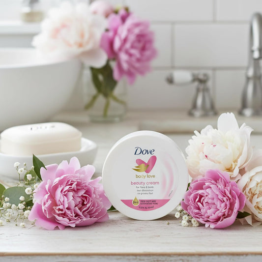 Dove Nourishing Body Care, Face, Hand, and Body Beauty Cream for Normal to Dry Skin Lotion for Women with 24-Hour Moisturization, 6-Pack, 5.07 Oz Each Jar