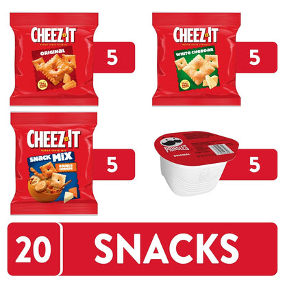 Cheez-It, Pringles, Lunch Snacks, Variety Pack, 16.95oz Box (80 Packs)