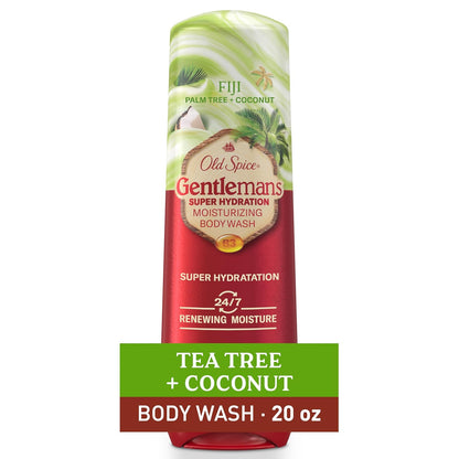 Old Spice Body Wash GentleMan’s Super Hydration for Men, 24/7 Renewing Moisture, Gentle on Skin with Skin Conditioners, Fiji with Palm Tree + Coconut Scent, 20 oz