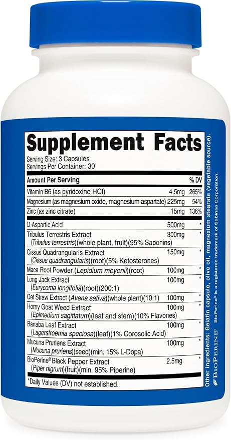Nutricost Testosterone Support Complex (90 Capsules) -1800mg Per Serving (Pack of 2)