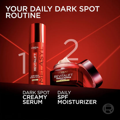 L'Oreal Paris Revitalift Triple Power Dark Spot Corrector Creamy-Serum, Hyperpigmentation Treatment With Melasyl, Vitamin C & Niacinamide, Treats Sun Spots, Dark Spots, Aging & Uneven Tone, 1.7 fl oz