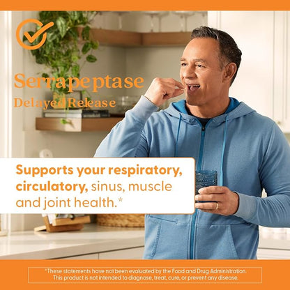 Doctor's BEST Serrapeptase Supplement for Men & Women, 90 Veg Caps