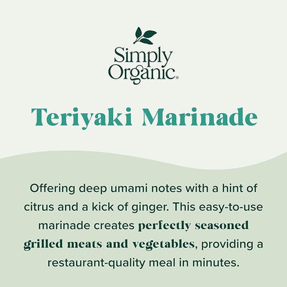 Simply Organic Teriyaki Marinade Mix - Certified Organic, Gluten Free, Kosher | 0.99 Ounce (Pack of 1)