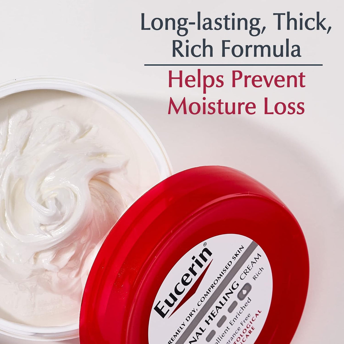 Eucerin Original Healing Cream, Unscented Body Cream for Extremely Dry, Sensitive and Compromised Skin, Emollient Enriched Body Moisturizer, 16 Oz Jar, (Pack of 12)