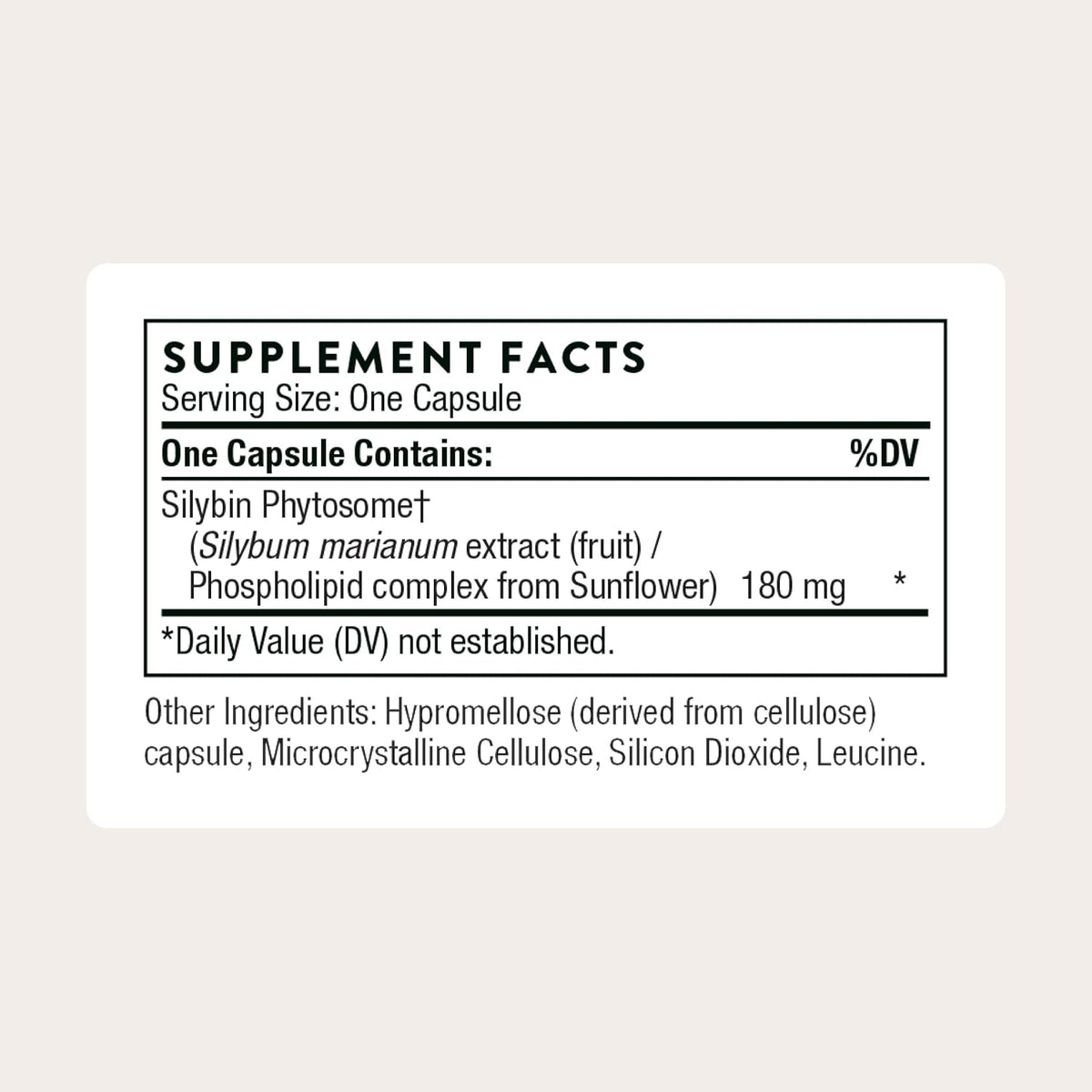 THORNE Milk Thistle Phytosome, Silybin Phospholipid Complex, 90 Capsules