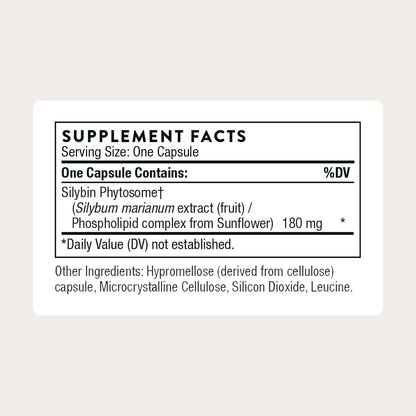 THORNE Milk Thistle Phytosome, Silybin Phospholipid Complex, 90 Capsules