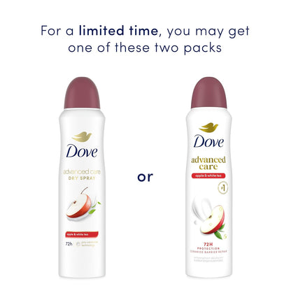 Dove Advanced Care Antiperspirant Deodorant Spray Apple & White Tea Antiperspirant deodorant to help skin barrier repair by boosting skin's ceramide levels 72-hour odor and sweat protection 3.8 oz