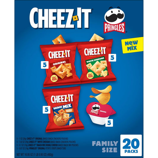Cheez-It, Pringles, Lunch Snacks, Variety Pack, 16.95oz Box (80 Packs)