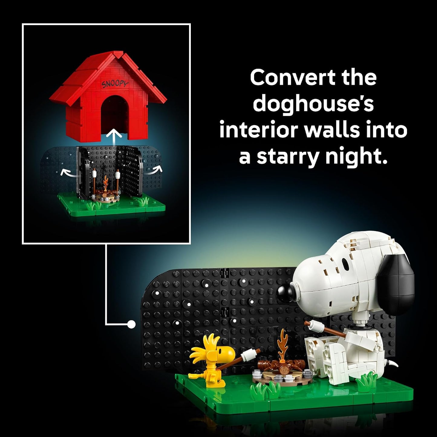 LEGO Ideas Peanuts: Snoopy's Doghouse 21368 | Collectible Building Set for Adults, Ages 18+, Relaxation Activity, Display for Home Office & Bedroom, 964 pieces