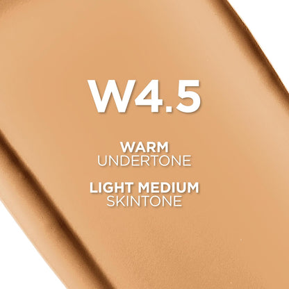 L'Oreal Paris True Match Super-Blendable Foundation, Medium Coverage Liquid Foundation Makeup, W4.5, Light Medium, 1 Fl Oz