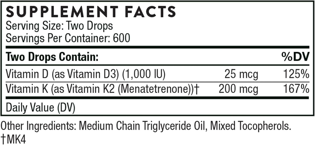 THORNE - Super EPA (90 Gelcaps) & Vitamin D + K2 (1 Oz) Bundle - Supports Bone Health, Muscle Structure & Joint Health - Gluten, Dairy & Soy-Free