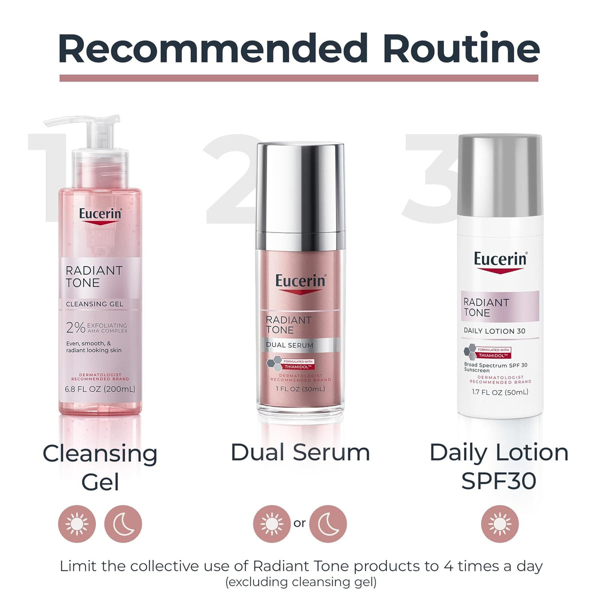 Eucerin Radiant Tone Dual Serum Dark Spot Corrector, Dark Spot Serum with Thiamidol and Hyaluronic Acid, 1 Fl Oz Bottle