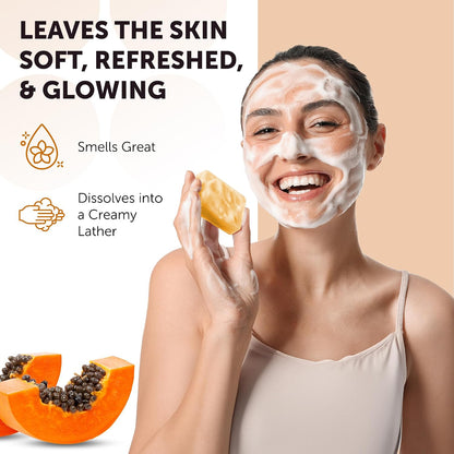 VALITIC Papaya and Turmeric Kojic Acid Soap Bar for Dark Spots, 2 Pack