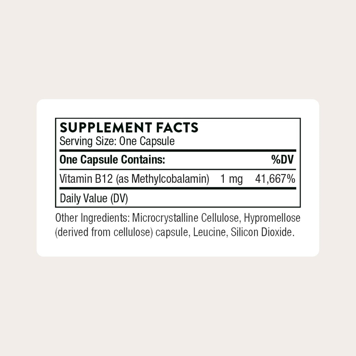 THORNE Vitamin B12 1,000 mcg, Active Methylcobalamin, 60 Capsules