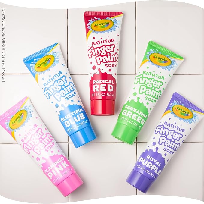 Crayola Taste Beauty Bathtub Finger Paint Soap, Easy to Clean, Pack of Ten 3-Fluid-Ounce Bottles