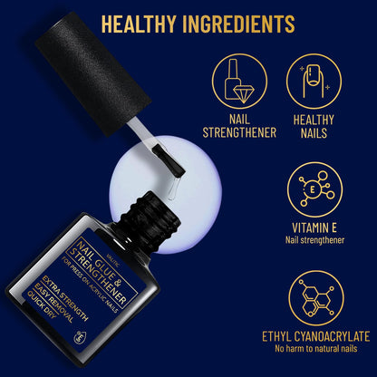 VALITIC Strong Nail Glue and Strengthener for Press Ons, 3 Pack