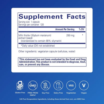 Pure Encapsulations Silymarin, 120 Capsules