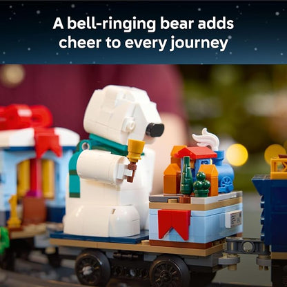 LEGO Icons Holiday Express Train Building Set for Adults, Ages 18+ - Seasonal Home Decor for Bedroom or Book Shelf - Christmas Train W/Track & 4 Minifigures - Gift Idea for Holidays - 10361