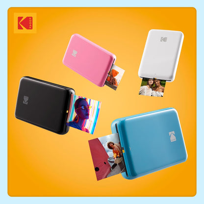 KODAK Step Instant Photo Printer with Bluetooth/NFC, Zink Technology & KODAK App for iOS & Android (Blue) Go Bundle