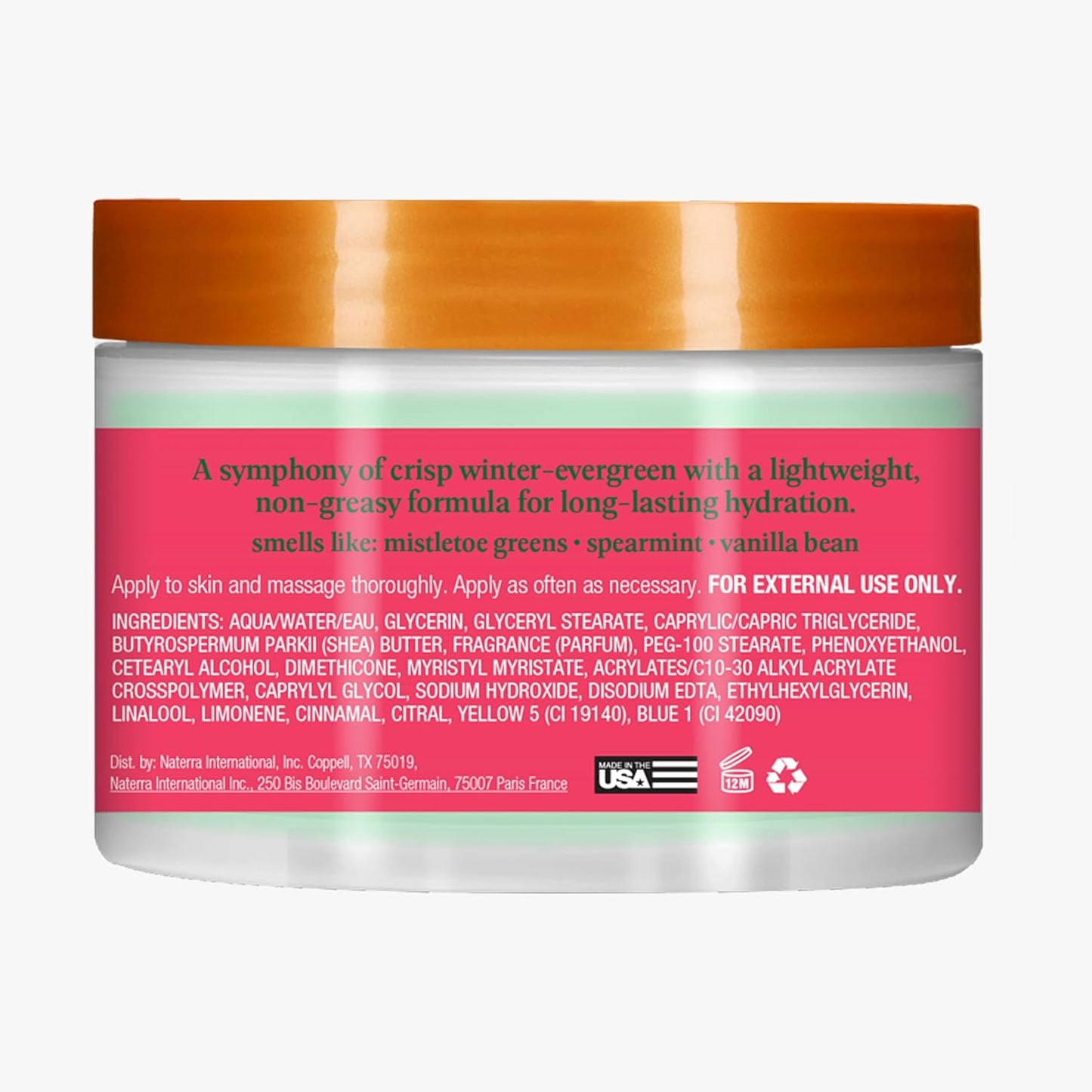 Tree Hut Mistletoe Magic Whipped Shea Body Butter, Long-lasting Hydration Leaves Skin Feeling Soft & Moisturized, Lightweight, Nourishing Essential Body Care, Limited Edition Holiday, 8.4 Fl Oz.