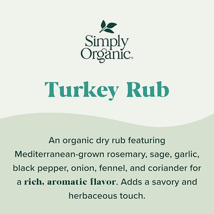 Simply Organic Turkey Rub, Certified Organic | 2.43 oz