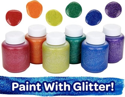 Crayola Washable Kids Paint Set (12ct), School Supplies for Kids, Classic and Glitter Paint, Classroom Essentials, Toddler Painting Kit, Ages 3+