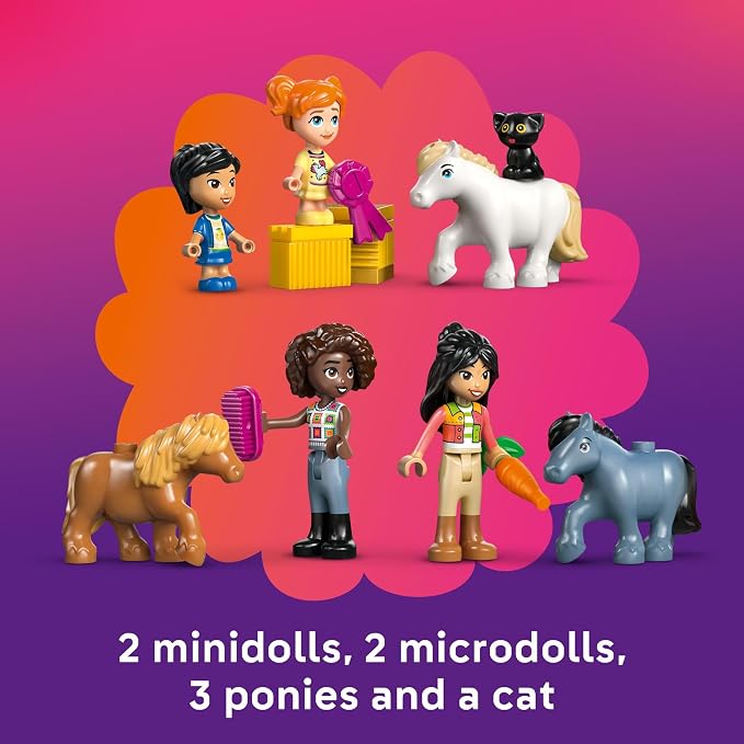 LEGO Friends Pony Ranch & Stable Pretend Play Building Toy - Playset with 3 Horse Toys for Creative Storytelling - Birthday Gift Idea for Girls & Boys, Ages 7+ Who Love Horse Stuff - 42654