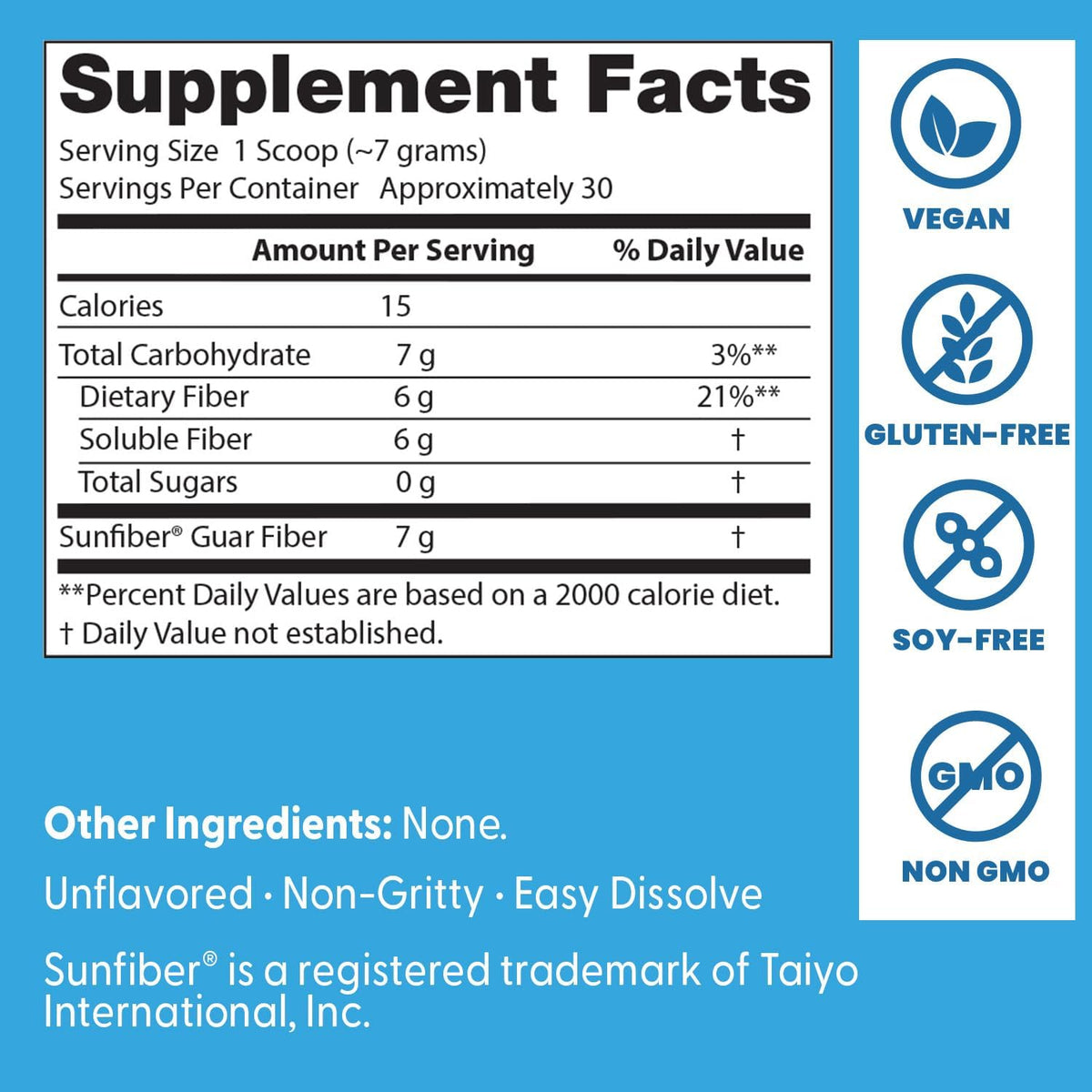 Doctor's Best Prebiotic Powder Supplement with Sunfiber Guar Fiber, 7.4 oz