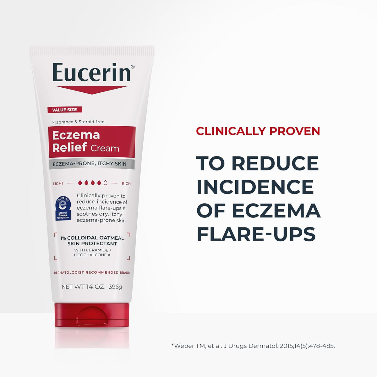 Eucerin Eczema Relief Cream with Colloidal Oatmeal, 14 Ounce (Pack of 12)