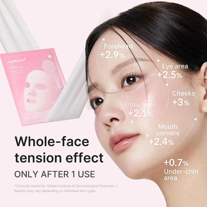 medicube PDRN Pink Tension Up Sheet Mask - 3-Step Contouring Mask