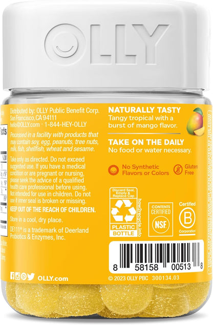 OLLY Probiotic Gummy, Immune System & Digestive Support*, Mango - 50 Count