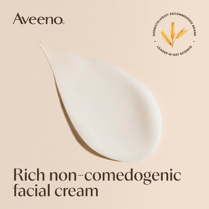 Aveeno Calm + Restore Facial Moisturizer Face Cream for Redness Relief, Non-Comedogenic, Ceramide & Vitamin B5, Hydrating for Dry, Sensitive Skin, Hypoallergenic, Fragrance-Free, 1.7 oz (Pack of 12)
