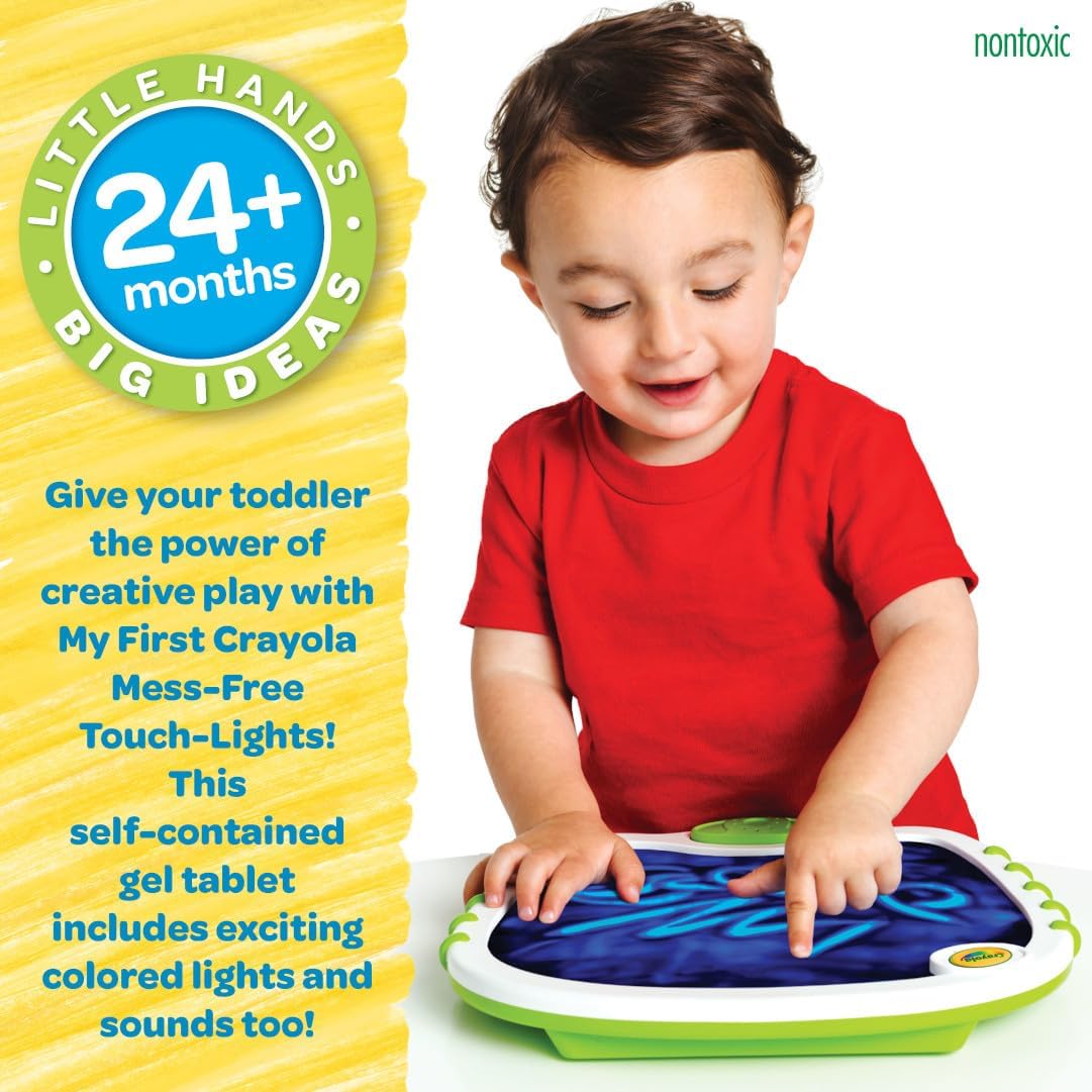 Crayola Toddler Touch Lights, Musical Sensory Toys for Toddlers, Learning Gifts, Light Up Drawing Pad, Mess Free Painting, Travel Activity, 2+