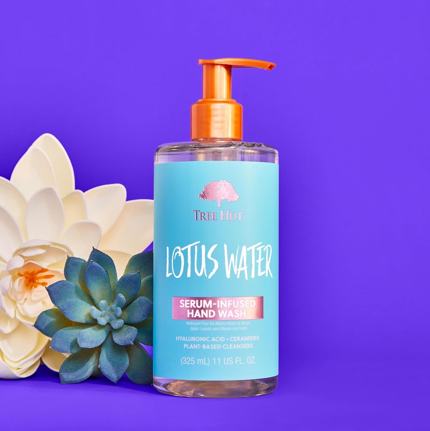 Tree Hut Lotus Water Serum Infused Hand Wash,Nourish & Hydrate Hands with Strengthening Skin Care,Long Lasting Scent,Cleanse & Lock in Moisture,11 fl oz.,(Pack of 2)