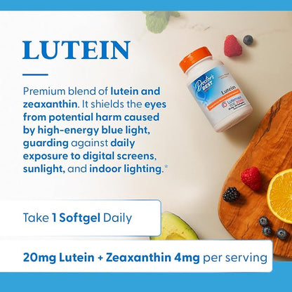 Doctor's BEST Lutein Supplement 20mg with Zeaxanthin, 60 Softgels