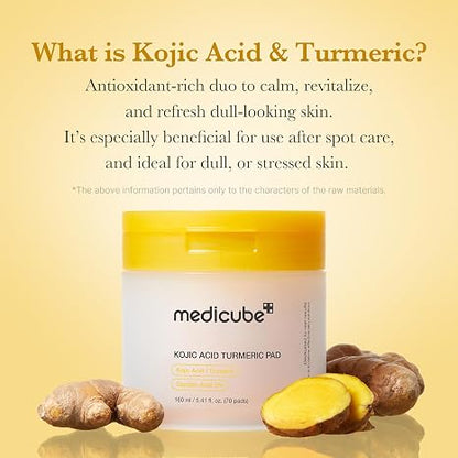 medicube Toner Pads Kojic Acid Turmeric Clarifying Pad for Troubled Skin