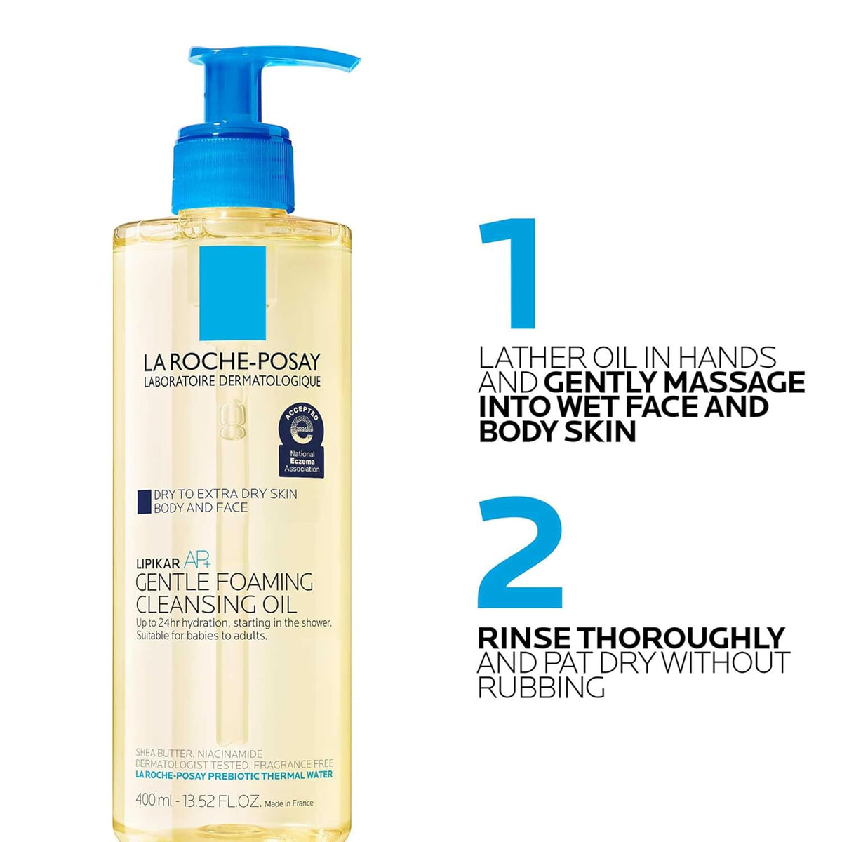 La Roche-Posay Lipikar AP+ Gentle Foaming Cleansing Oil, with Shea Butter