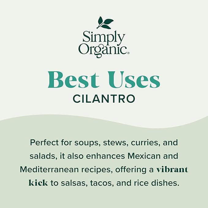 Simply Organic Cilantro Leaf, Certified Organic, Kosher | 0.78 Ounce (Pack of 1)