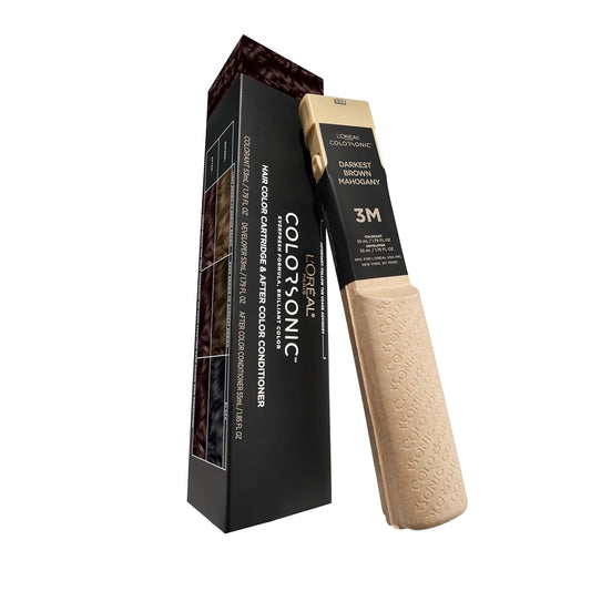 L'Oreal Paris Colorsonic Permanent Hair Dye Cartridge, Hair Color for Root Touch Up, Gray Coverage or All Over Color in just 5 Minutes, 3M Darkest Mahogany Brown (Coloring Device Sold Separately)