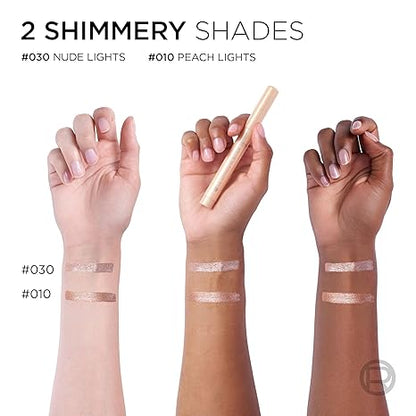L'Oreal Paris Le Shadow Stick Shimmer Eyeshadow, High-Pigment, Long-Lasting, and Blendable Cream Eyeshadow Stick, Transfer and Smudge-Resistant Eye Makeup, Peach Lights
