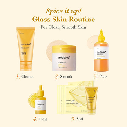 medicube Kojic Acid Turmeric Smoothing Toner for Face & Body | Lightweight Toner for Balancing Uneven Skin Tone & Texture | Niacinamide, Glycolic Acid for Clear Glass Skin | 8.45 fl.oz (Pack of 2)