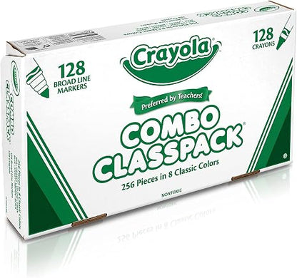 Crayola Crayons & Washable Markers Classpack (256ct), Teacher Classroom Must Haves, Bulk Markers for Kids, Art Supplies for Preschool & Kindergarten | Teacher Classroom Must Haves, Bulk Markers for Kids, Art Supplies for Preschool & Kindergarten