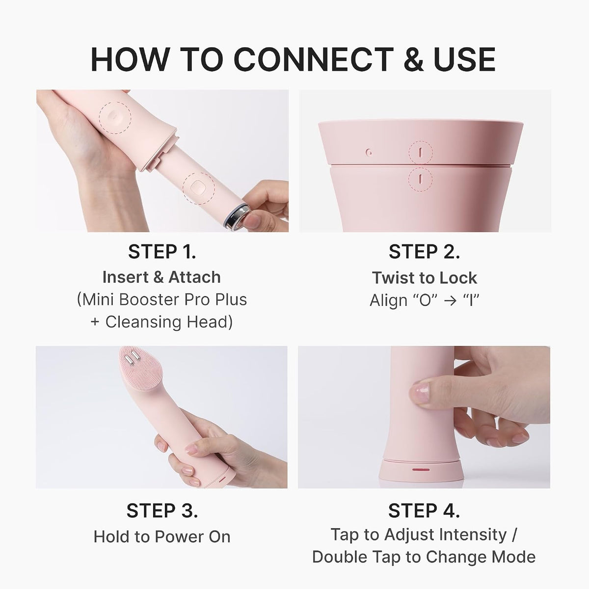 medicube Mini Booster Pro Plus Cleansing Device Set - Portable, Pink