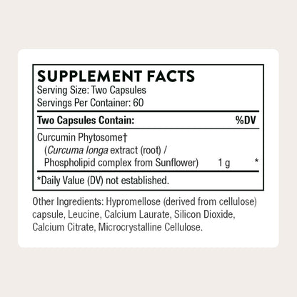 THORNE Curcumin Phytosome, 1,000 mg Curcumin Supplement, 120 Capsules