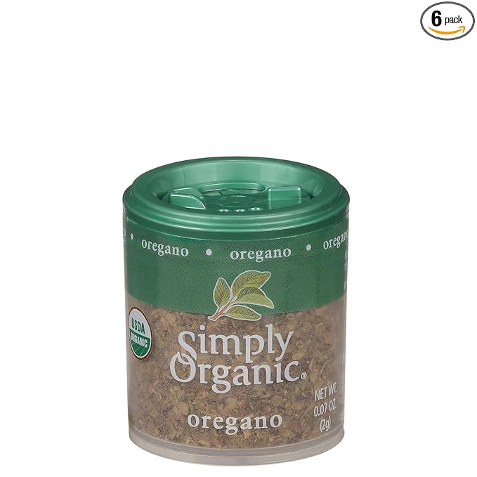 Simply Organic Oregano Leaf, Cut and Sifted, Certified Organic, Kosher, Mini Spices | 0.07 Ounce (Pack of 6)