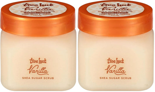 Tree Hut Mini Vanilla Shea Sugar Scrub, Exfoliating & Hydrating Body Scrub with Shea Butter & Essential Oils, Smooth Skin, For All Skin Types, Vegan, Travel Size, 3.4 oz (Pack of 2)